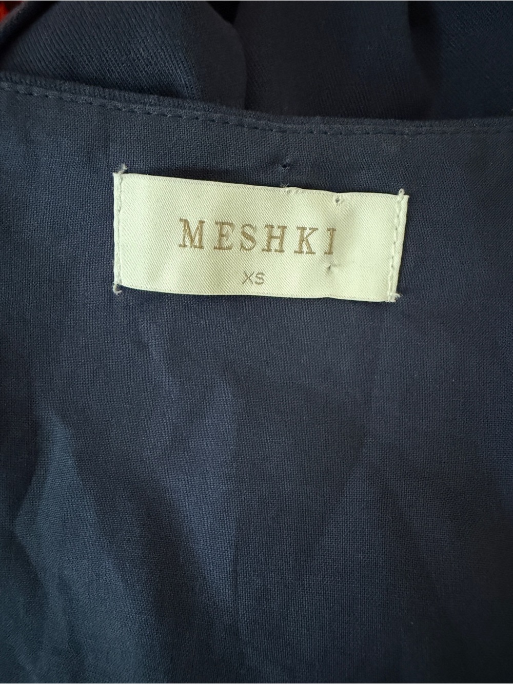 Meshki Navy V-Neck Button Midi Dress - Picture 2 of 4